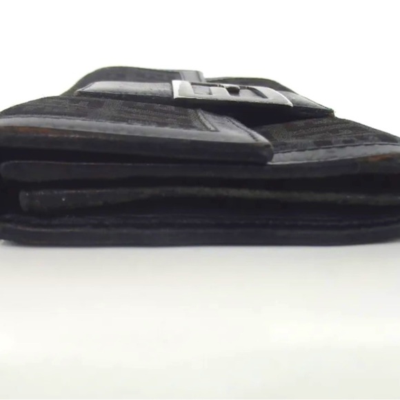 ☄️Vintage Throw-Back FENDI Zucca Leather & FF Fabric Long Wallet - Picture 4 of 12